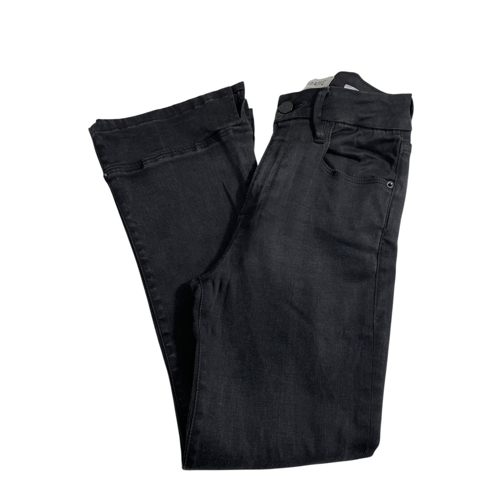 FRAME Le Crop Mini Boot Jeans Women's Faded Black Denim Size 27 Mid Rise Cropped - Picture 3 of 9